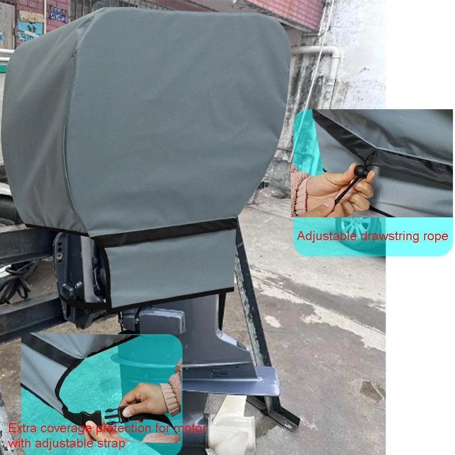 Waterproof 420D Polyester Outboard Motor Cover for Multiple Sizes (2010–2023)