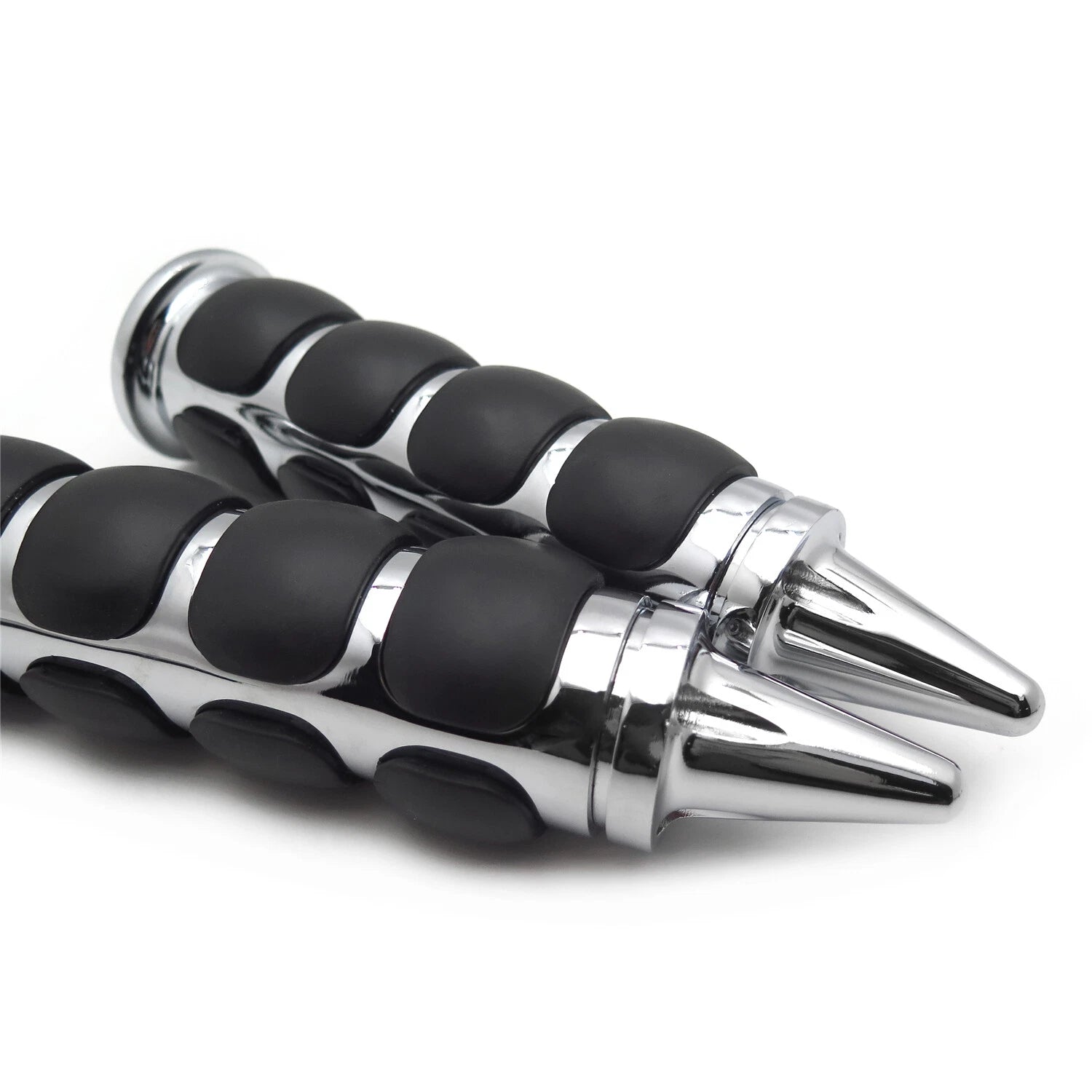 Chrome 7/8" 22mm Custom Spike Hand Grips for Motorcycle