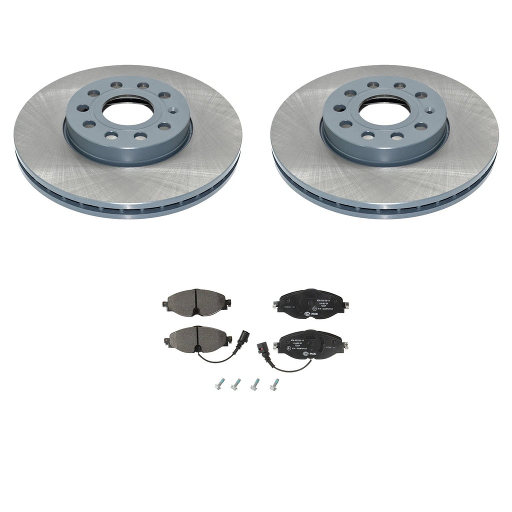 DuraGo Front Rotors & Low-Met Disc Brake Pads Kit for Audi A3 VW Golf (L4)