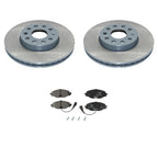 DuraGo Front Rotors & Low-Met Disc Brake Pads Kit for Audi A3 VW Golf (L4)