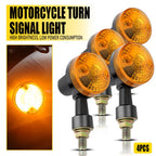 Set of 4 Amber Turn Signal Indicators for Motorcycle (12V)