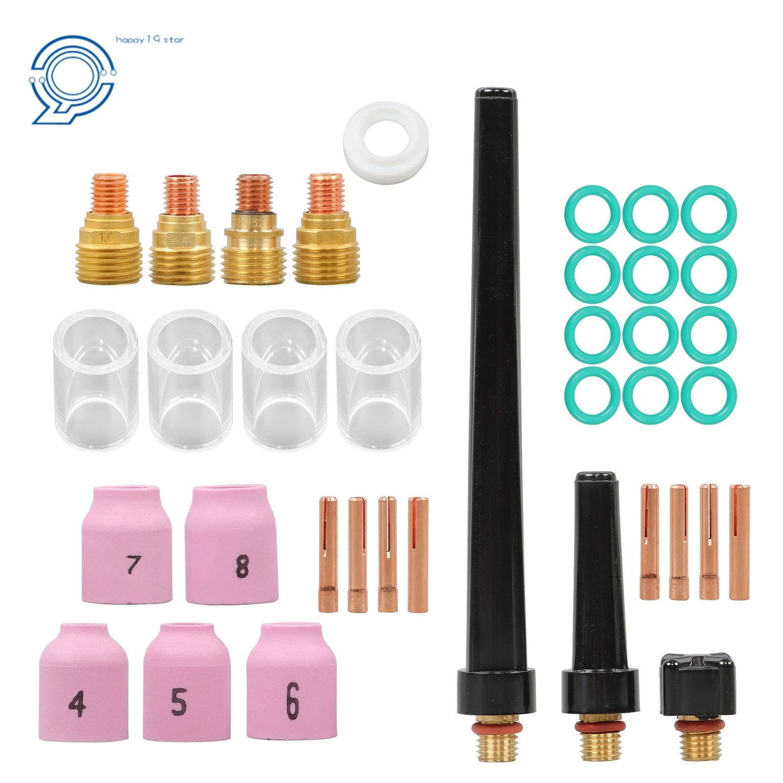 37pcs TIG Torch Parts for Welding Equipment (Various Models)