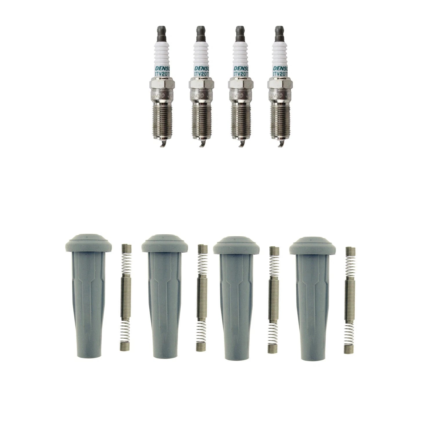 Denso 4 Iridium TT Plugs & NGK Ignition Coil Boots for Ford C-Max (2013)