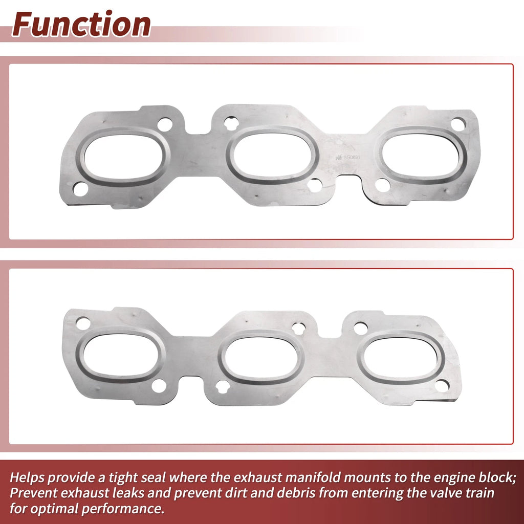 2X Exhaust Manifold Header Gasket for Ford Fusion (2006–2012) No.XW4E9448AC