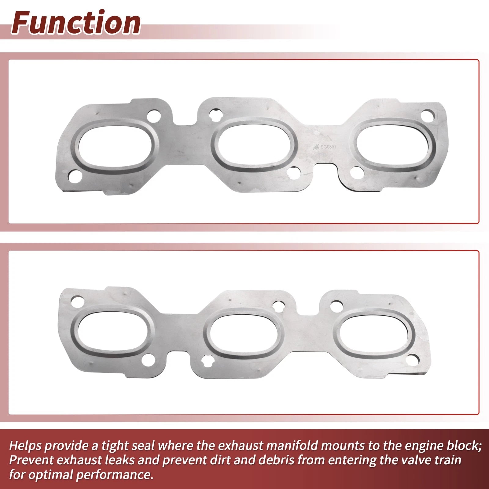 2X Exhaust Manifold Header Gasket for Ford Fusion (2006–2012) No.XW4E9448AC