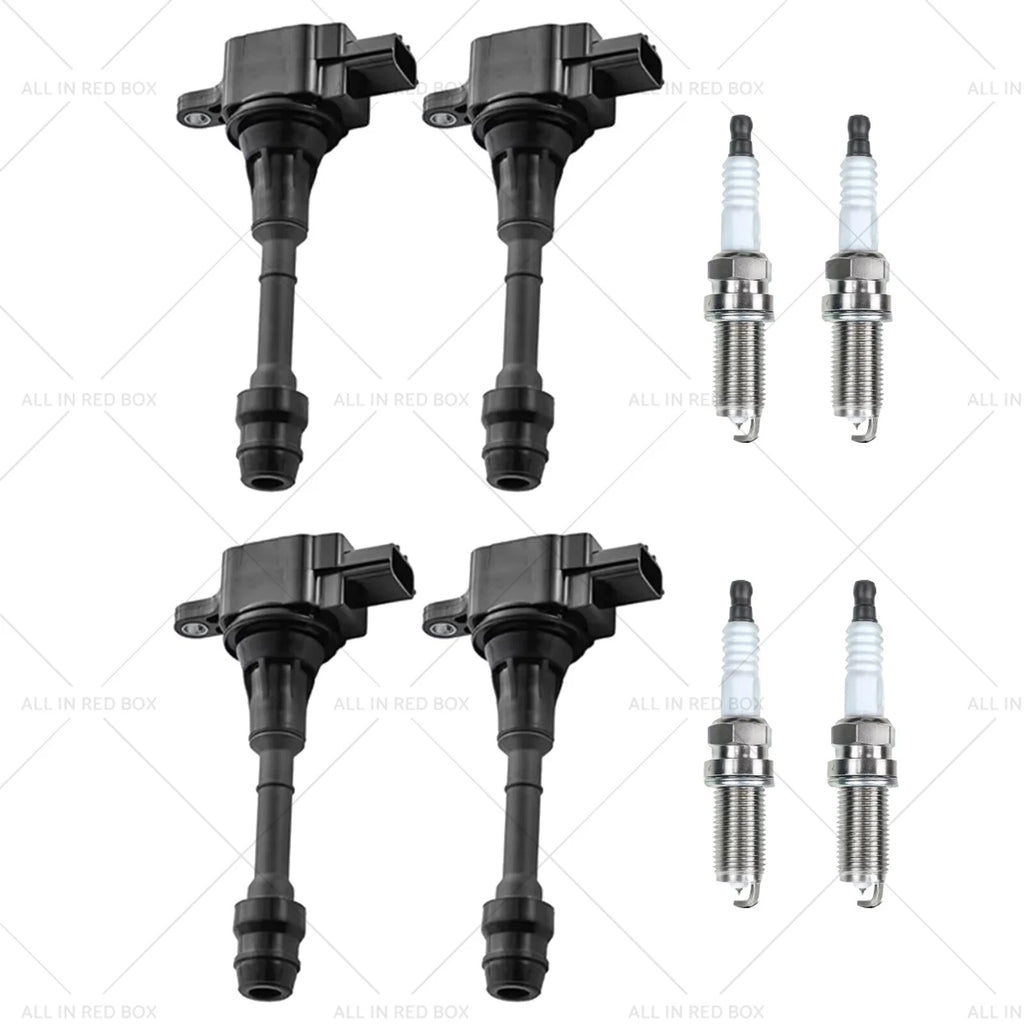 Set of 4 Ignition Coils & 4 Spark Plugs for Nissan X-Trail T30 (2001–2007) 224488H315