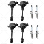 Set of 4 Ignition Coils & 4 Spark Plugs for Nissan X-Trail T30 (2001–2007) 224488H315