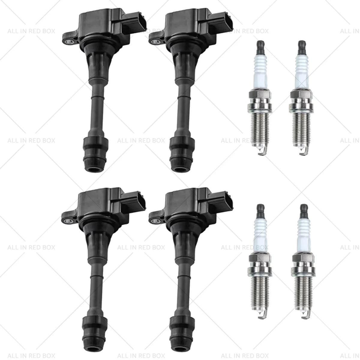 Set of 4 Ignition Coils & 4 Spark Plugs for Nissan X-Trail T30 (2001–2007) 224488H315