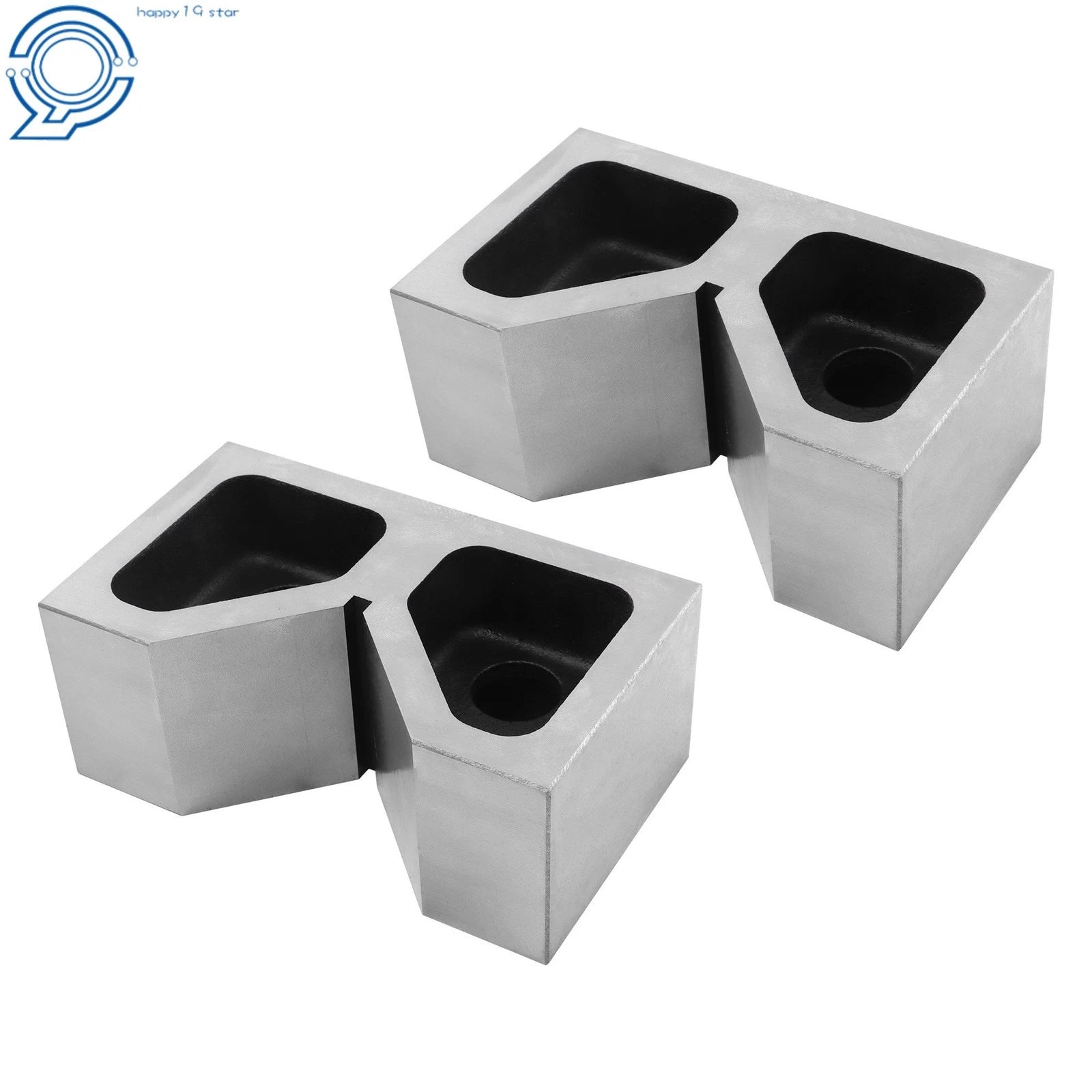 Set of 2 Cast Iron V-Blocks for Precision Machining Tools