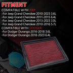 High Flow Air Filter for Dodge Durango (2016–2023)