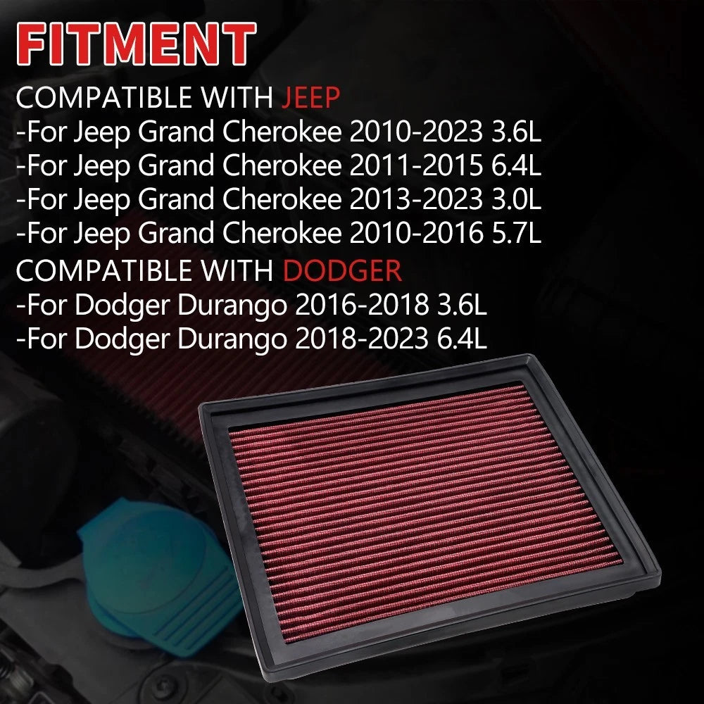 High Flow Air Filter for Dodge Durango (2016–2023)