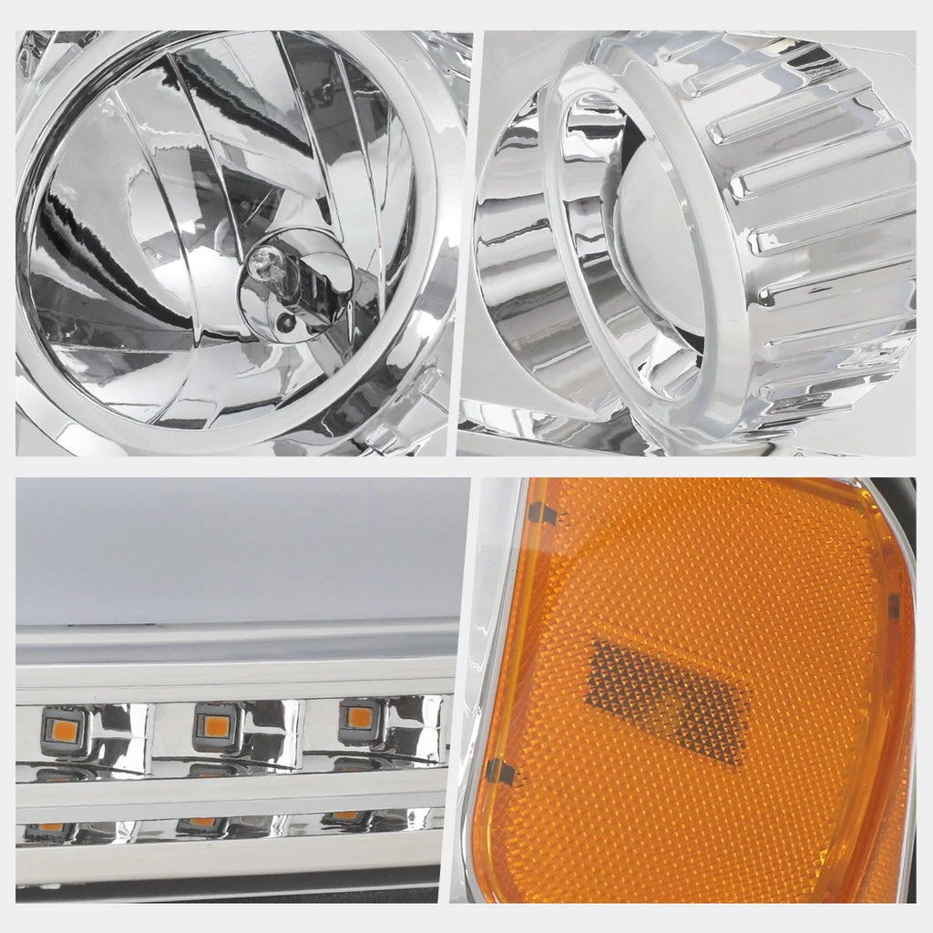 LED DRL Sequential Turn Signal Projector Headlights for F150 (2004–2008)