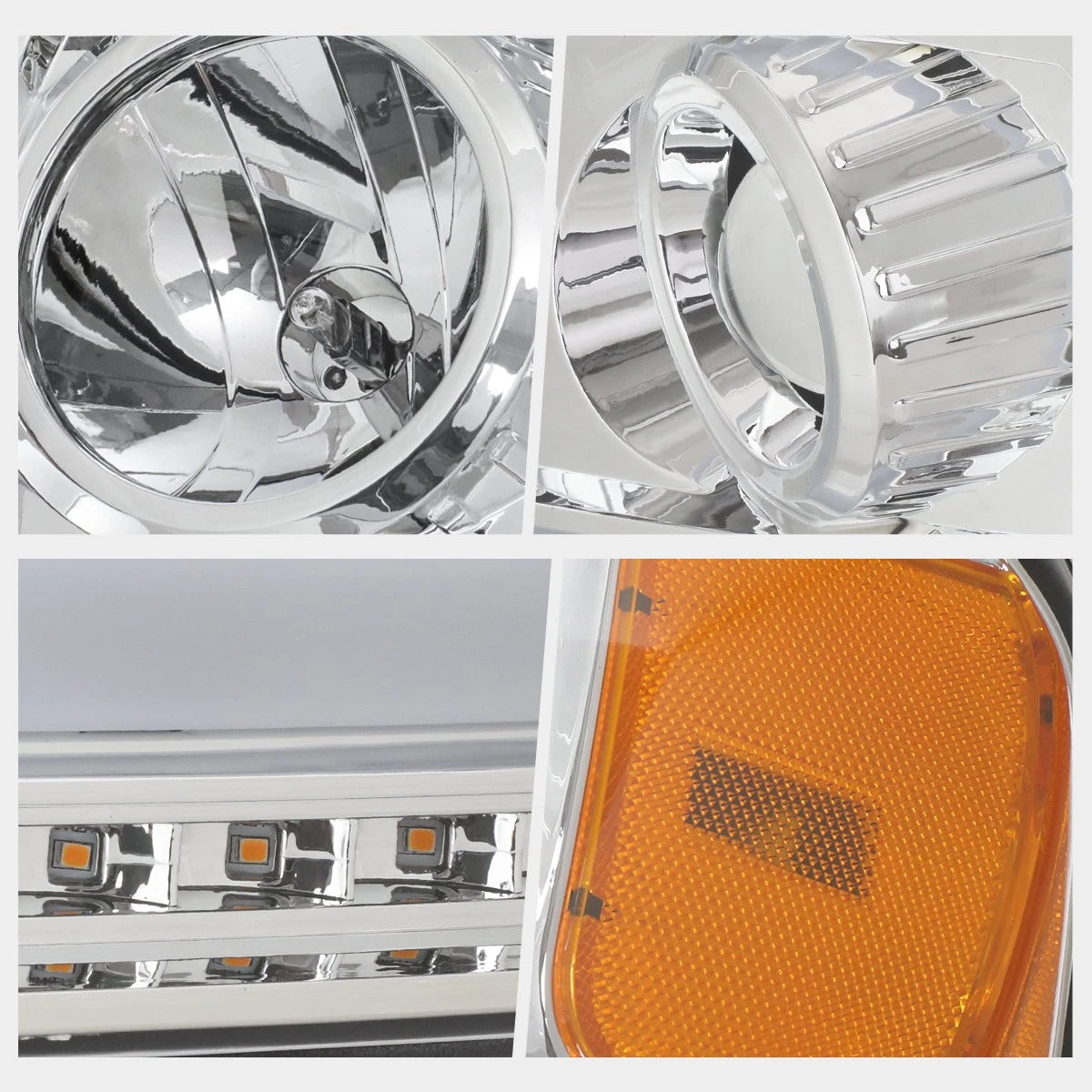 LED DRL Sequential Turn Signal Projector Headlights for F150 (2004–2008)