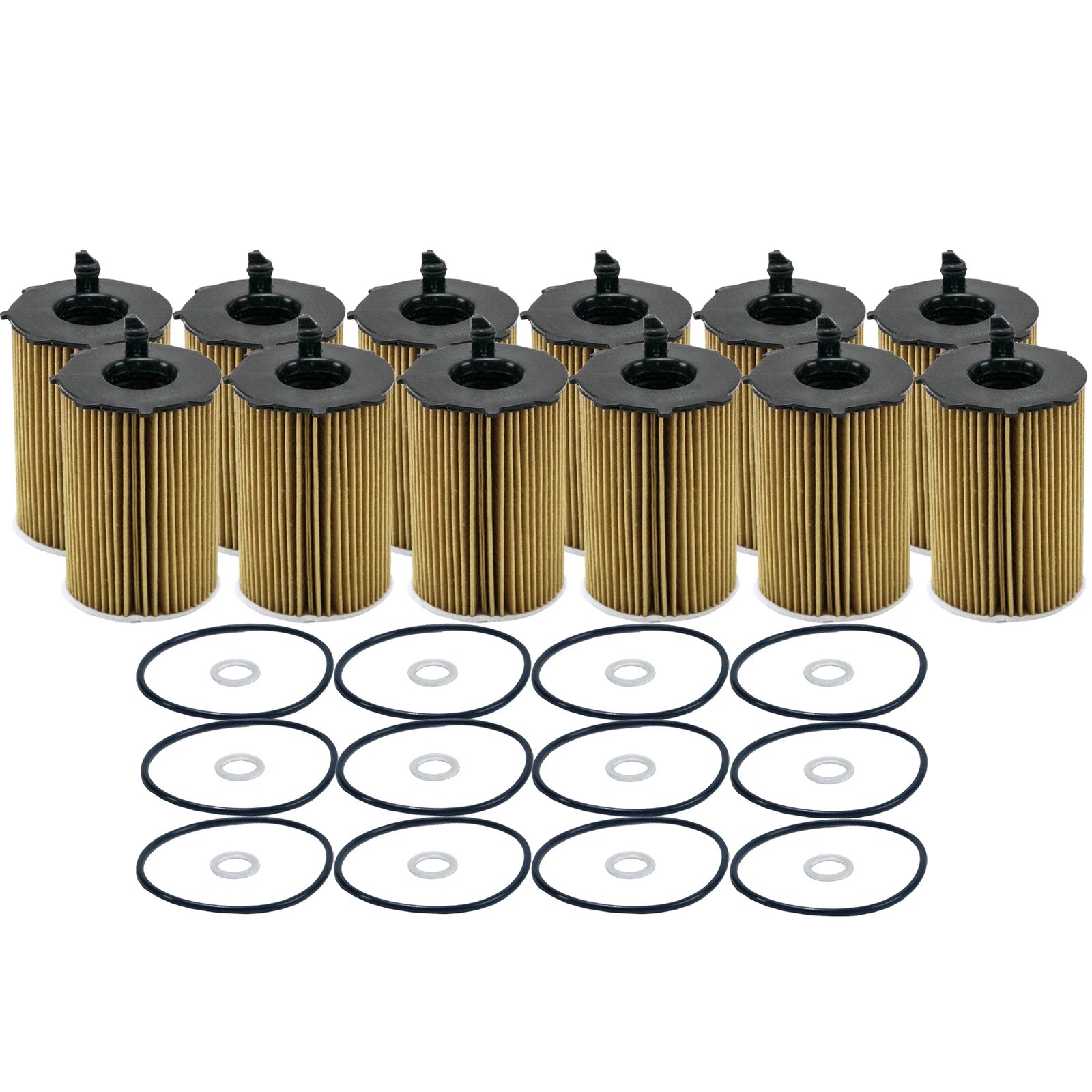 Set of 12 Engine Oil Filters for Hyundai Kia V6 (StdAsp GAS)