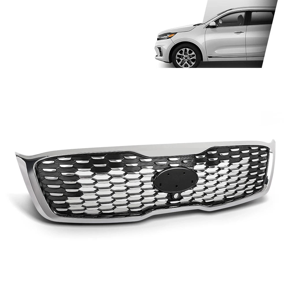 Front Bumper Upper Grille Assembly with Camera Hole for Kia Sorento (2019–2020)