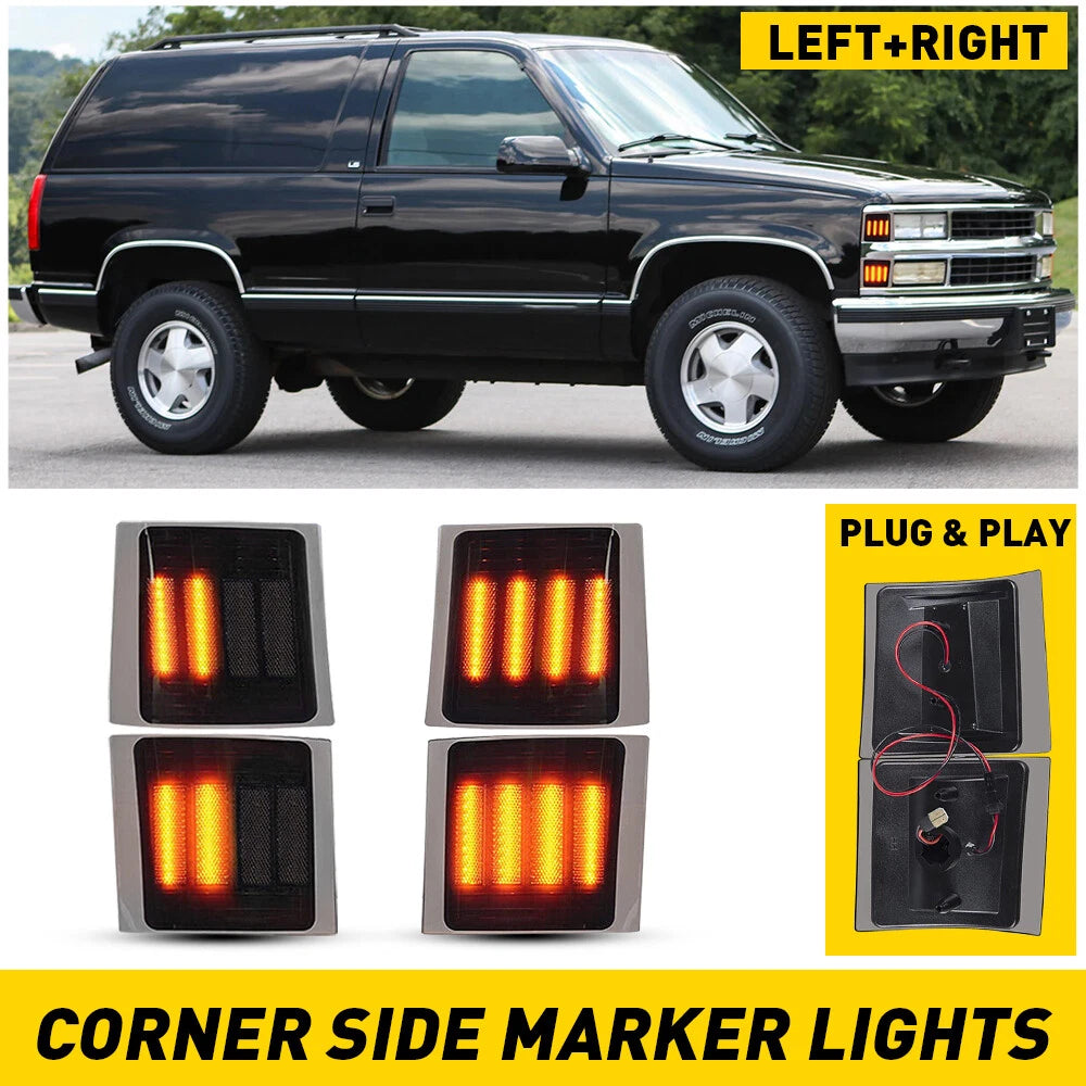Dynamic LED Corner Side Marker Lights for Chevy C/K 1500 2500 3500 (1990–1999)
