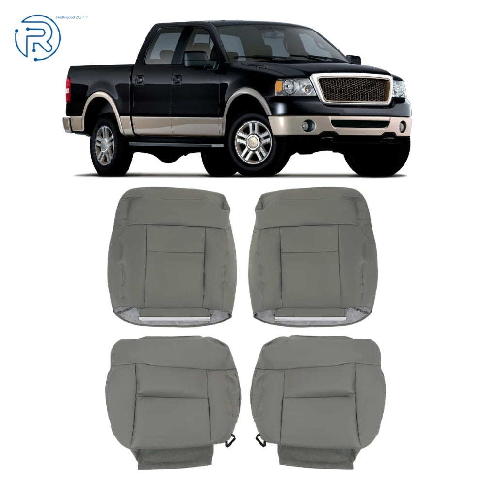 Set of 4 Leather Seat Covers for Ford F150 (2004–2008) - Gray