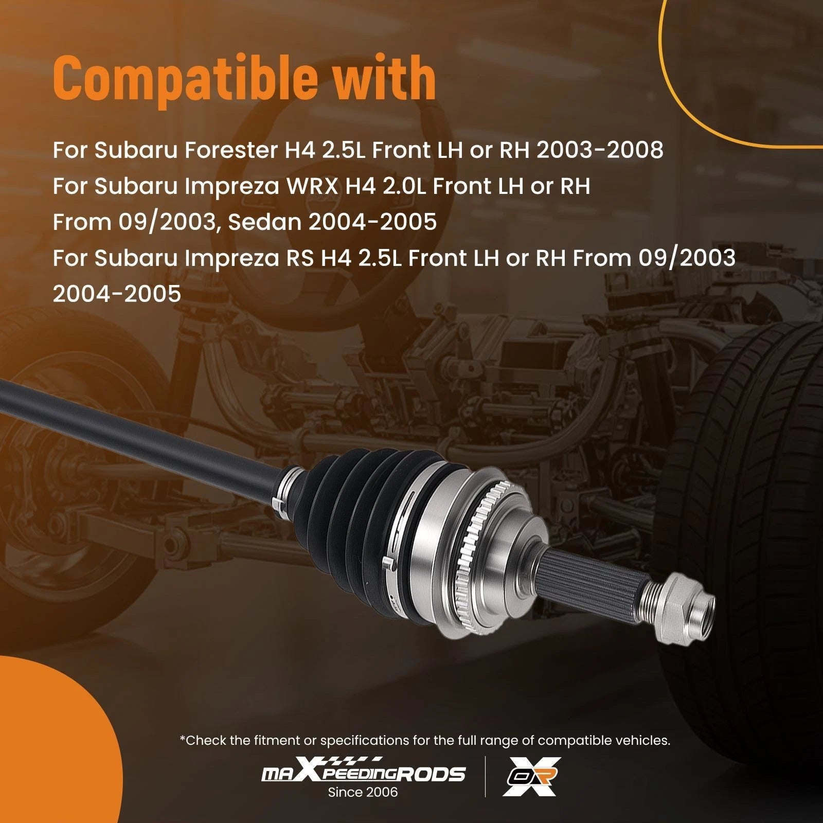 Front Pair CV Axles for Subaru Forester (2003–2008) & Impreza (2004–2007) AWD