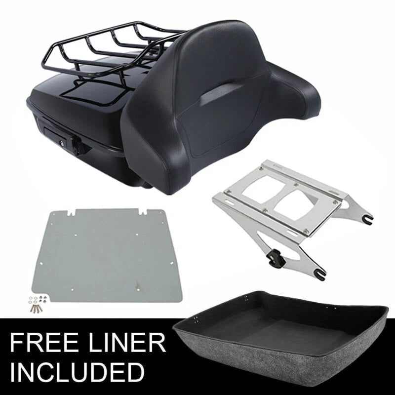 Chopped Trunk Backrest Pad Rack Plate for Harley Touring Road Glide (2014–2026)