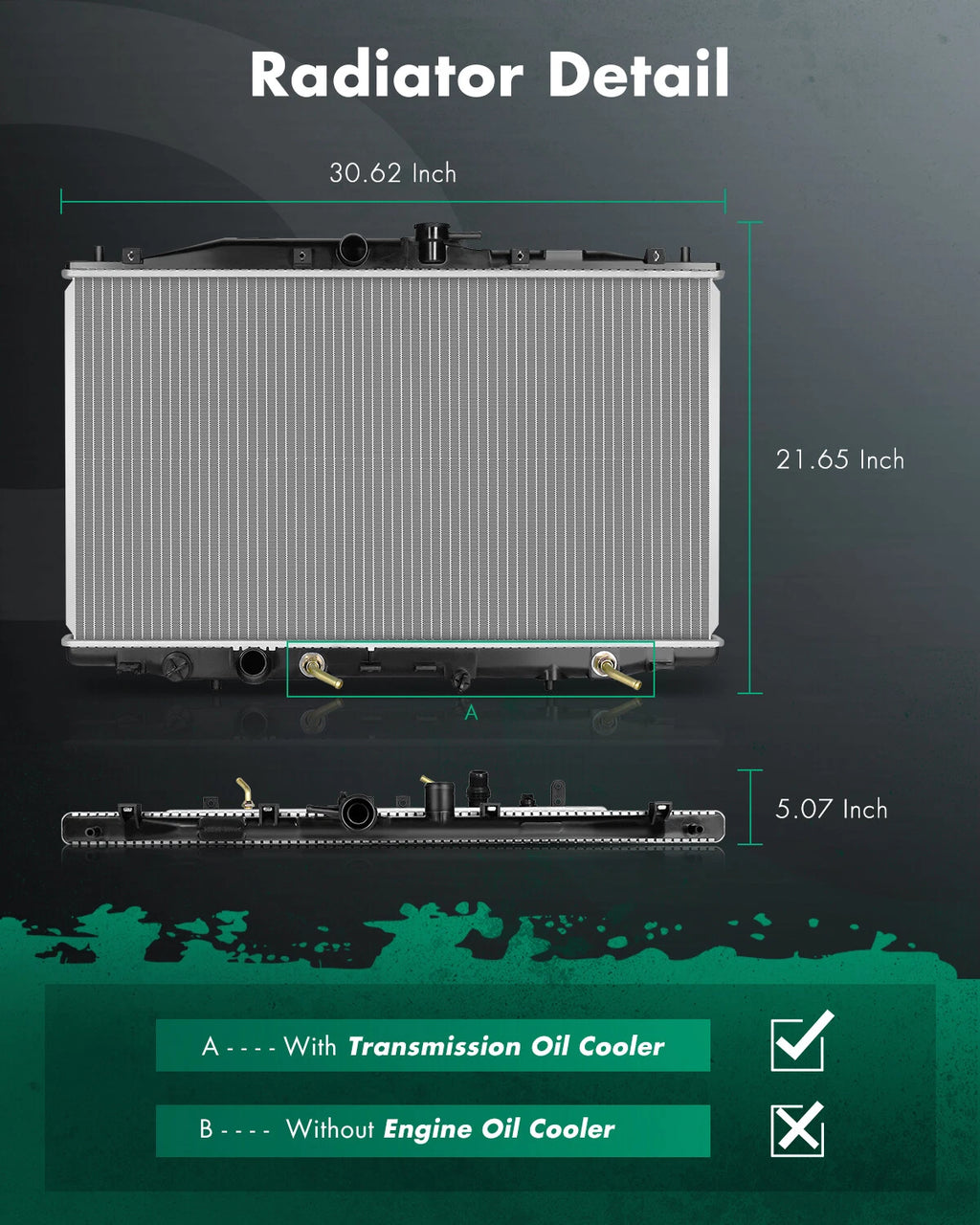 A/C 2680 Aluminum Radiator for Acura TSX (2004–2008)