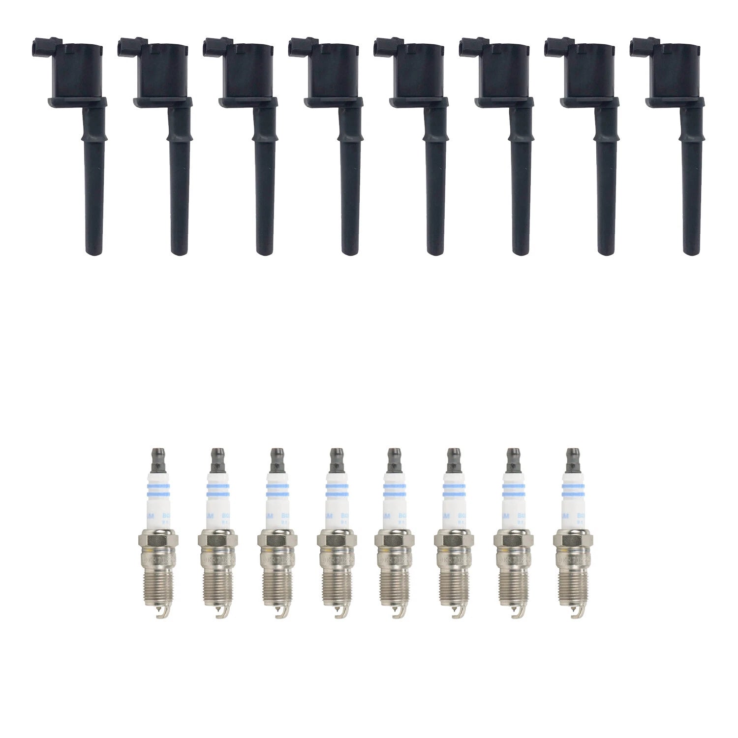 Set of 8 Ignition Coils & Spark Plugs for Aviator Mustang V8 (2003–2005)
