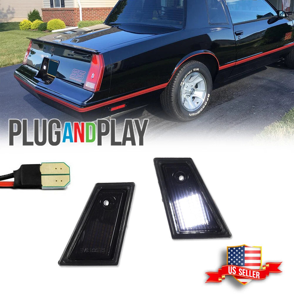 Smoke White LED License Plate Lights for Monte Carlo (1979–1988)