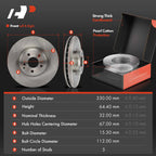 Front Disc Brake Rotors & Ceramic Pads for Mercedes-Benz E550 (2007–2009)