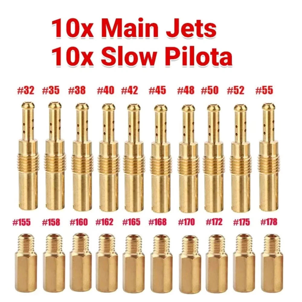 10X Slow Pilot Jet & 10X Main Jet Carb Kit for Keihin PWK CVK