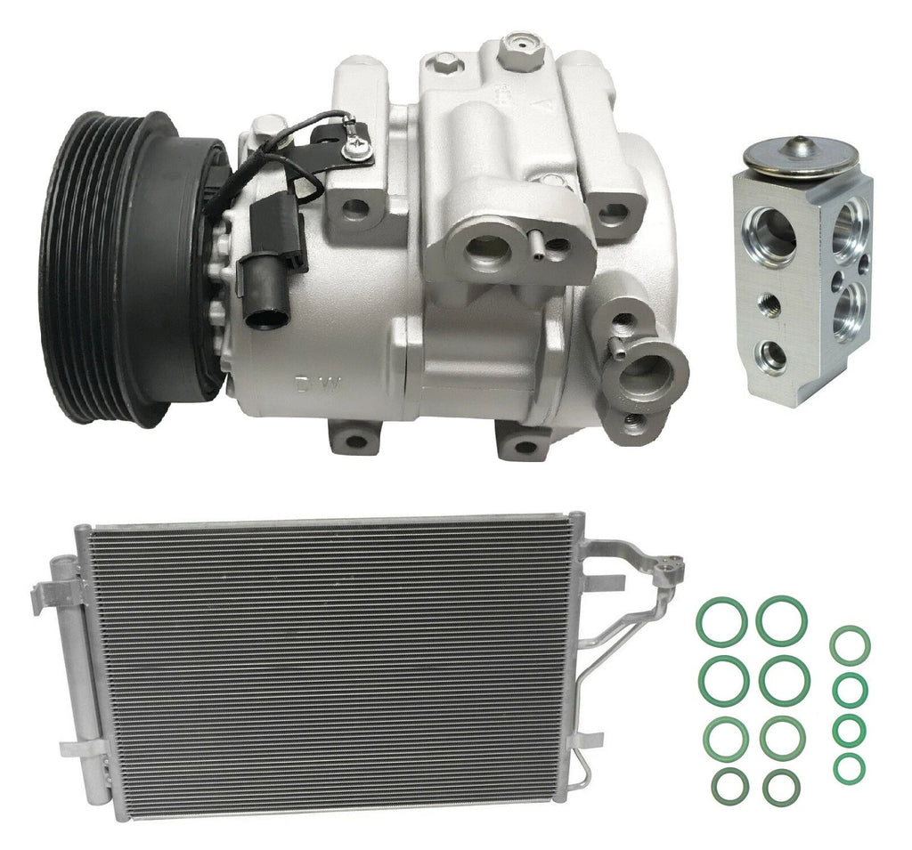 AC Compressor Condenser Kit Replacement for Kia Forte 2.0L (2010–2013)
