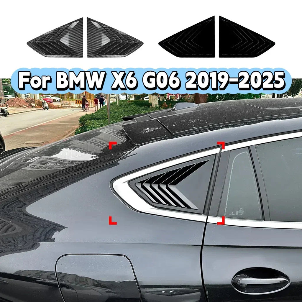 Add-On Rear Window Quarter Glass Duct Louver Vent Covers for BMW X6 G06