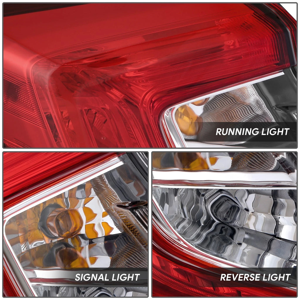 Left Side Taillight Assembly for Honda Civic Sedan (2016–2021) Chrome Red/Clear LED