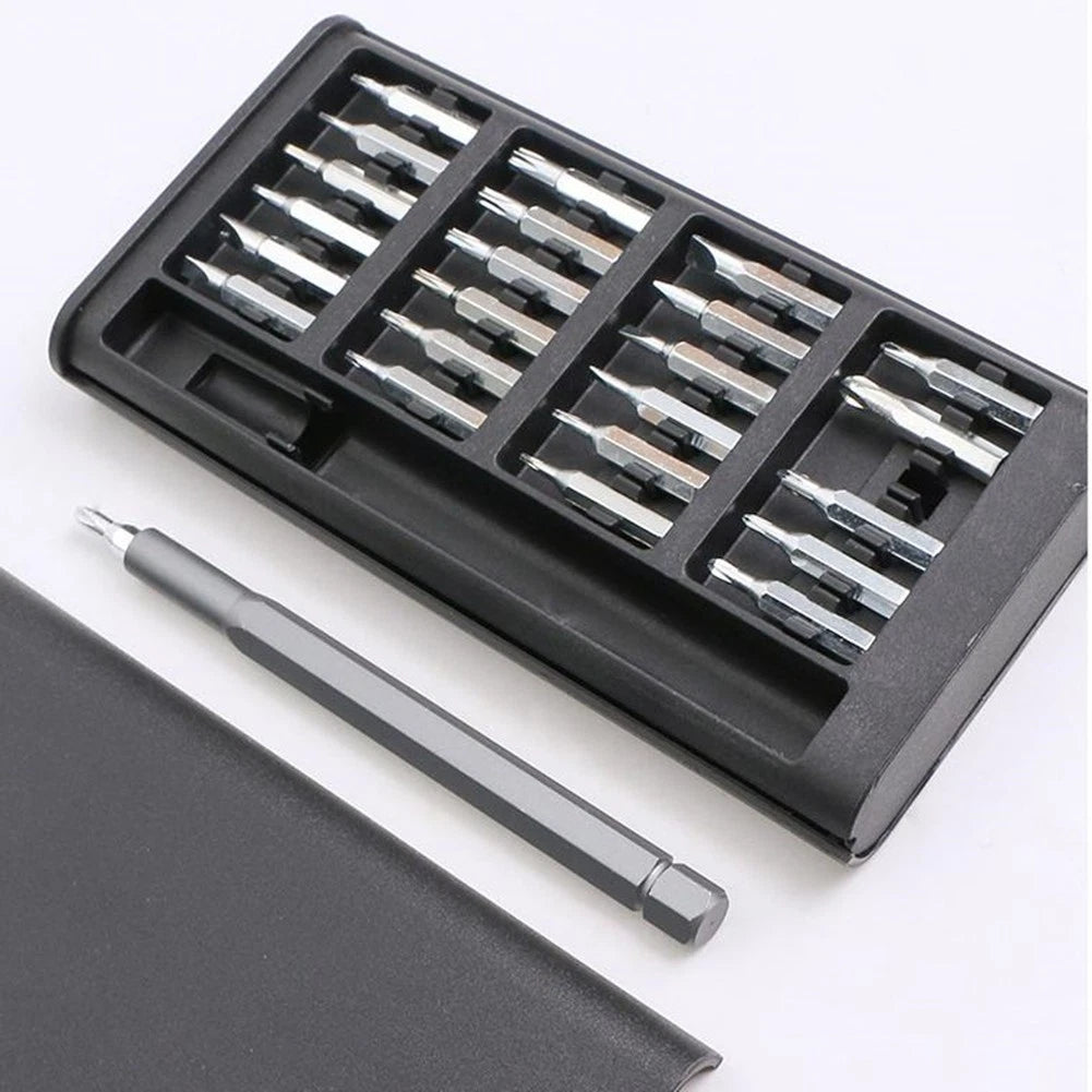 25 in 1 screwdriver set with magnetic handle and 24 alloy steel bits
