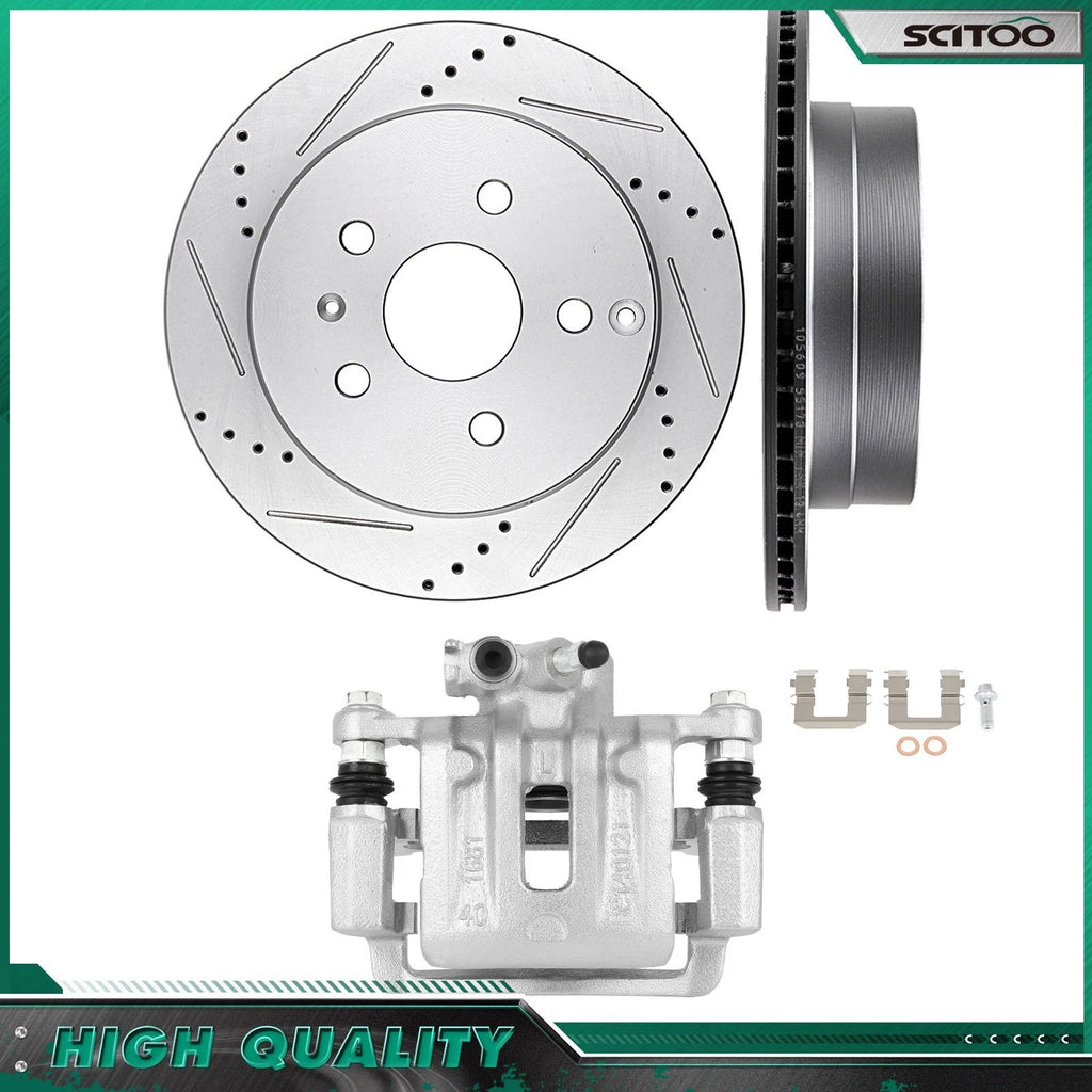 Set of 2 Rear Drill Rotors for Chevrolet Equinox (2010–2017)