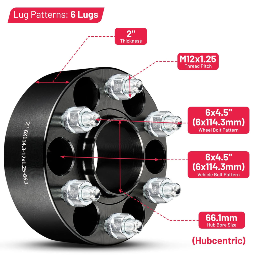 4Pc 2" Hubcentric Wheel Spacers for Nissan Frontier (2005-2023)