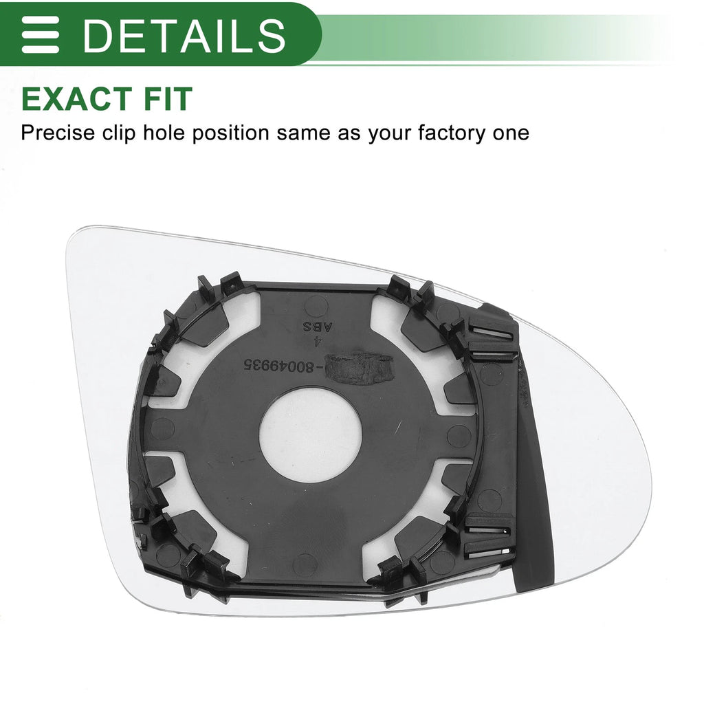 Aspherical Left Side Mirror Glass Replacement for Audi A2 (2000–2005)