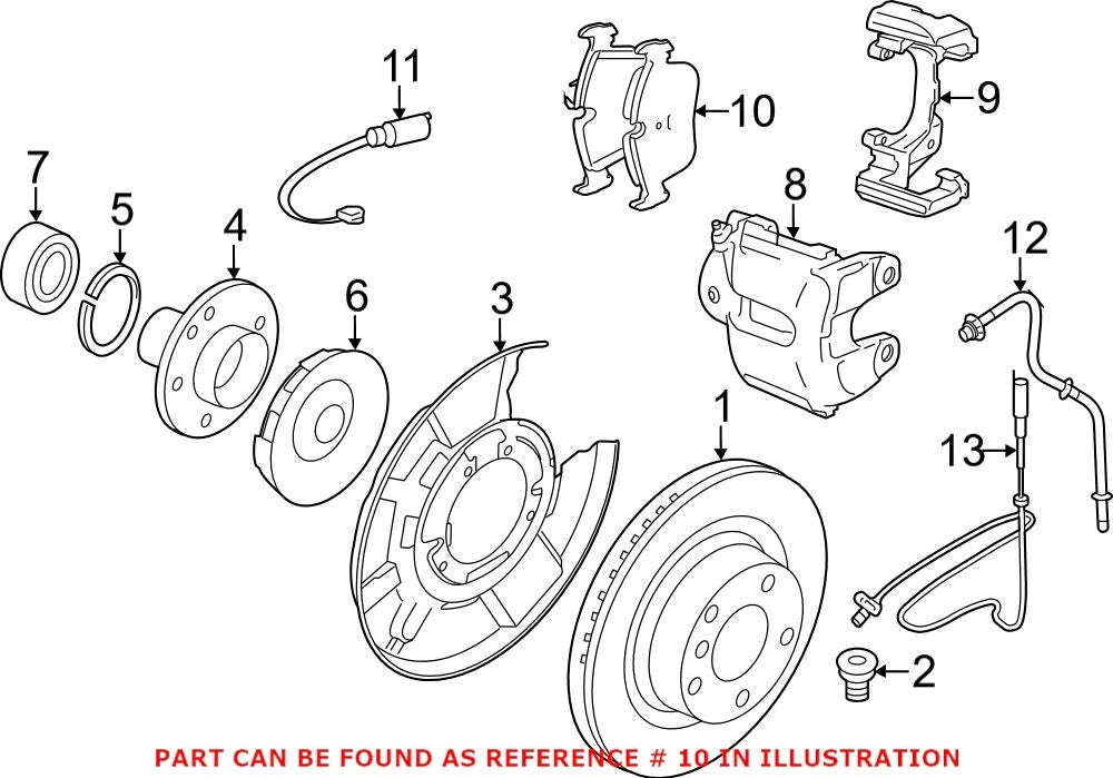 Set of 4 Rear Disc Brake Pads for BMW (OEM 34206799813)