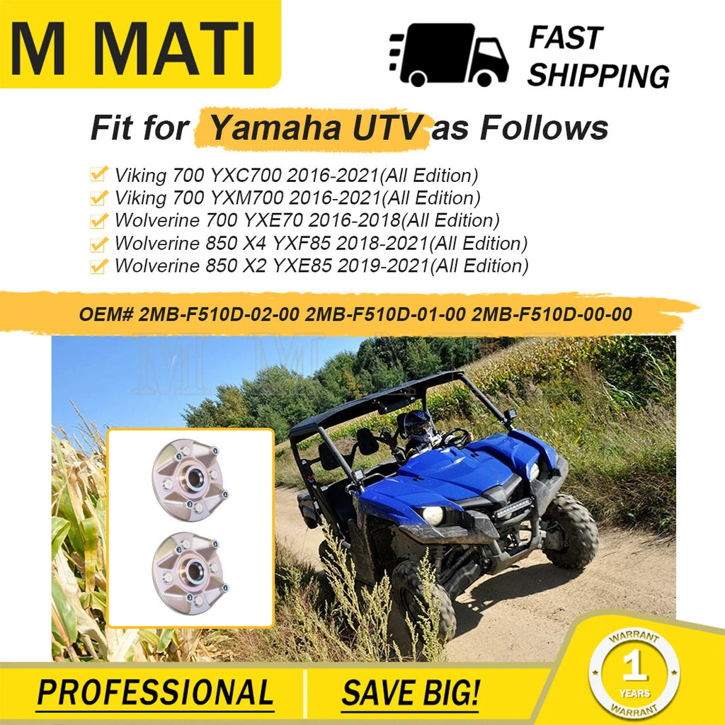 2PCS Front/Rear Hub for Yamaha Wolverine 850 X4 YXF85 (2018–2021) 2MB-F510D-02-00