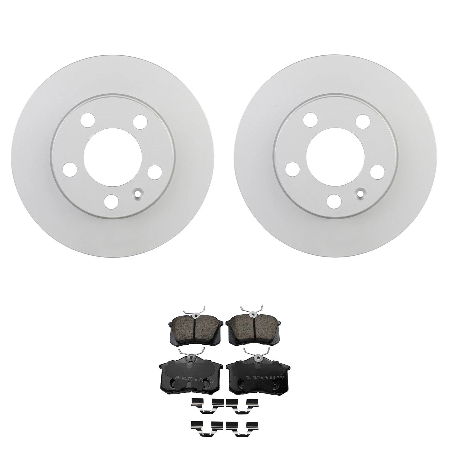 Set of 4 Bosch QuietCast Rear Rotors & Akebono EURO Ceramic Pads for Jetta TT