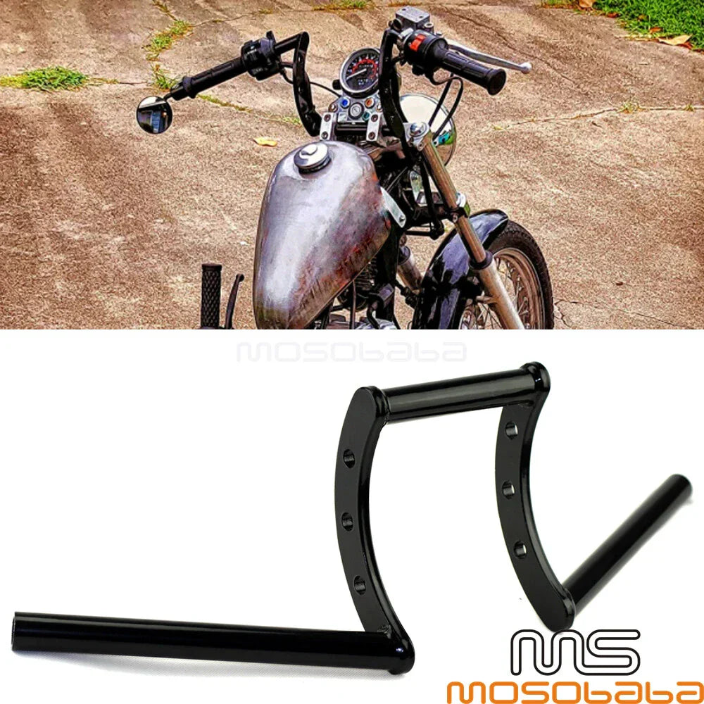 1" Black Handlebar Drag Z Bar for Harley Dyna Softail Sportster