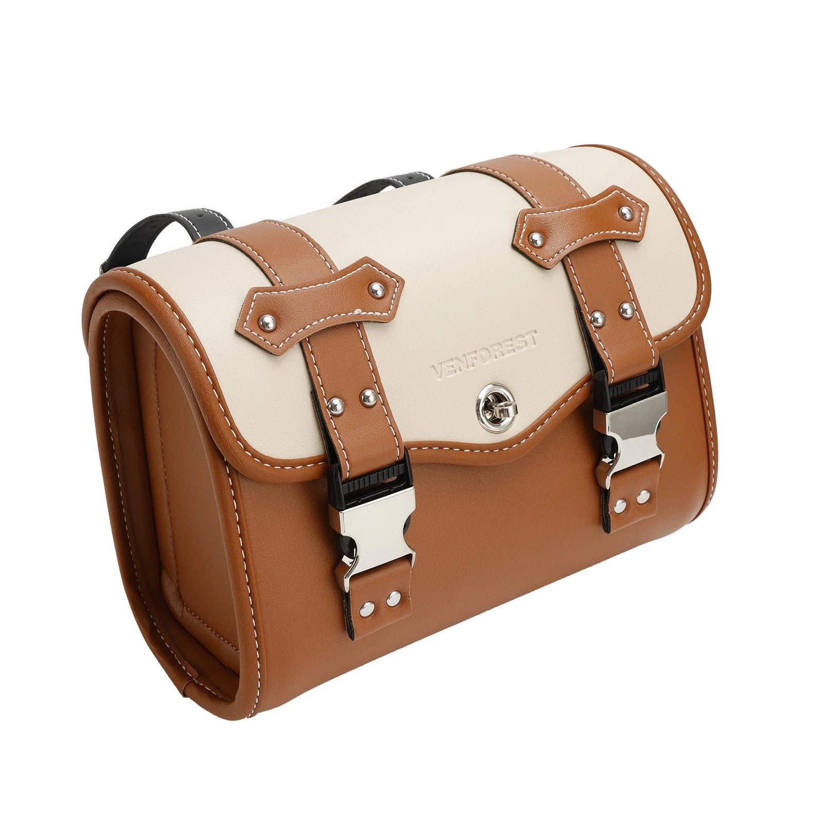 Saddlebag Side Storage Tool Bag for Motorcycle (Universal, Brown)