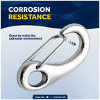 2-Pack 2 3/4" Snap Hook, 316 Stainless Steel for Sailboat