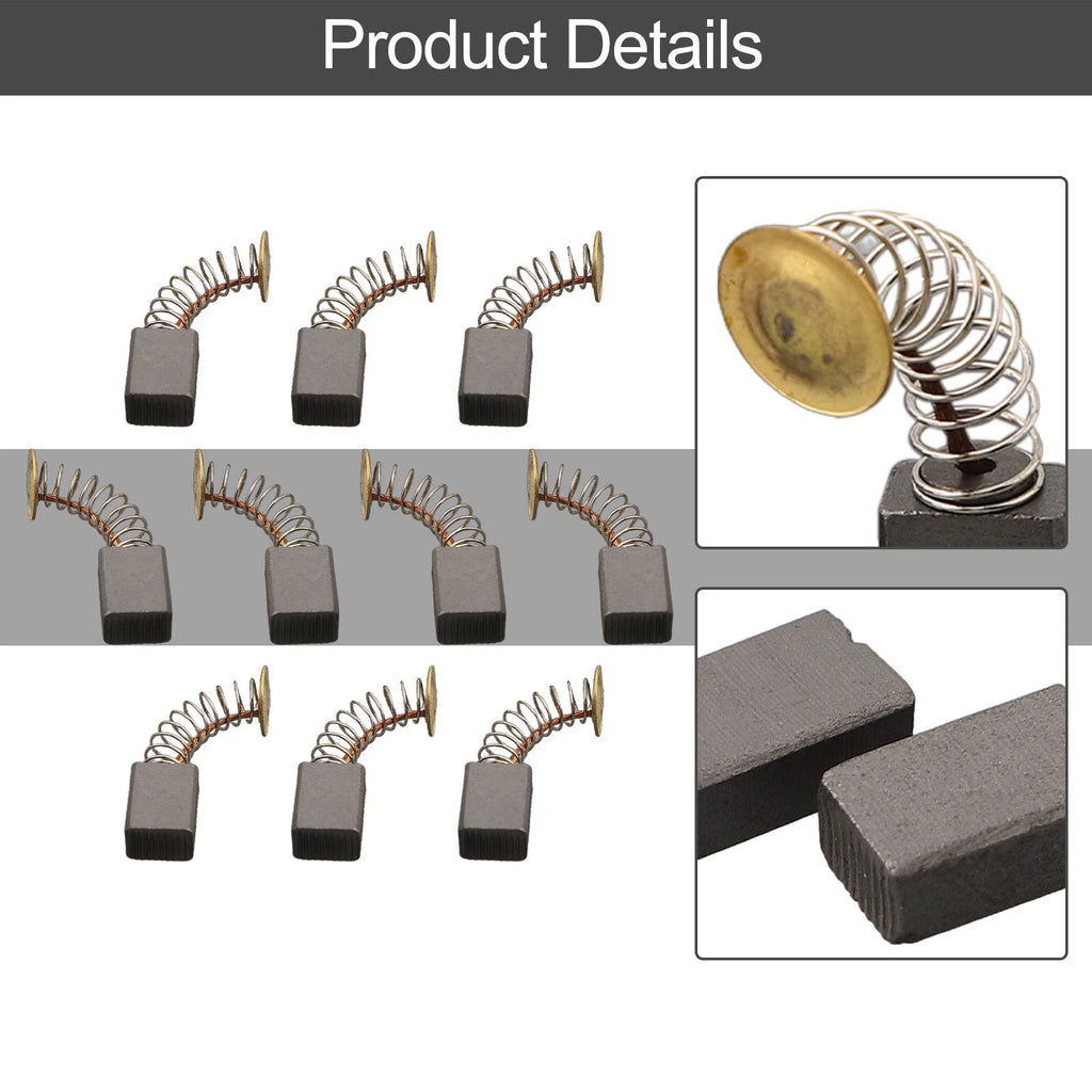 Set of 10 Carbon Brushes for Angle Grinder Motor
