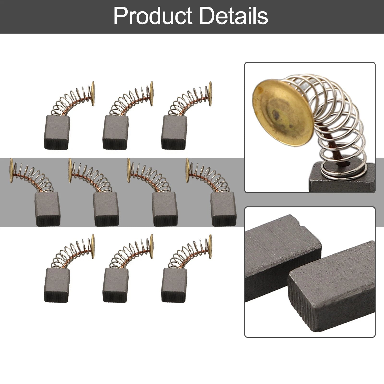 Set of 10 Carbon Brushes for Angle Grinder Motor