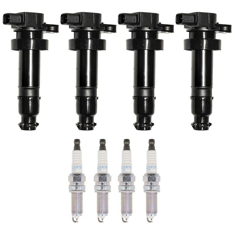 4X Ignition Coils + 4X Spark Plugs for Kia Soul 1.6L (2010–2012) 27301-2B010