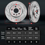Drilled Rotors & Ceramic Brake Pads for Hyundai Elantra (2007–2009)