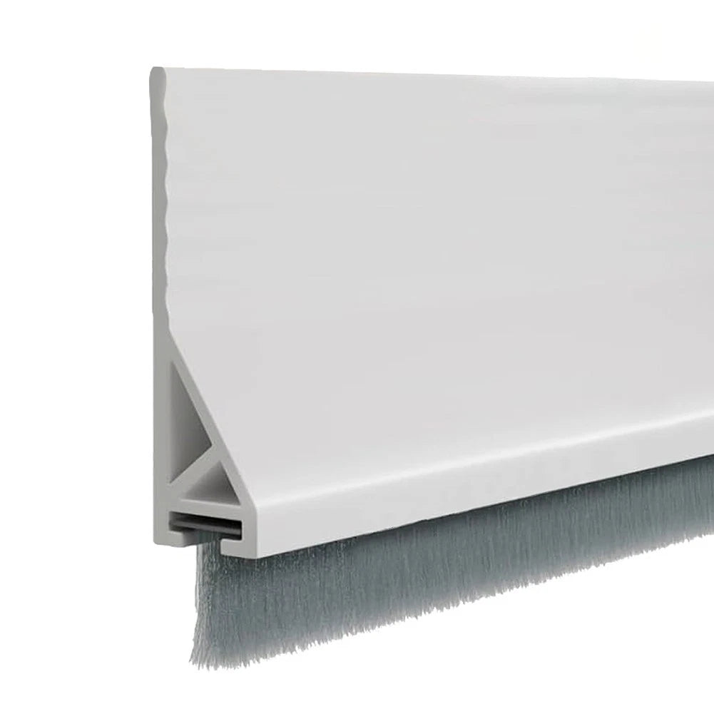 Door Strip with Brush Silicone Floor Seal Draught Excluder for Cabinets (100 cm)