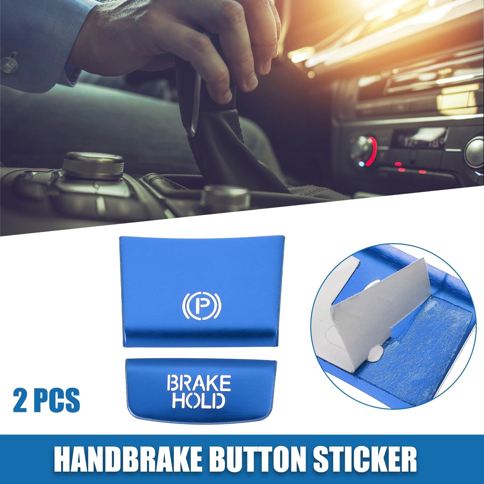 2X Handbrake Button Sticker for Honda HRV (2016–2020) Blue