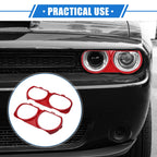 1 Pair Headlight Trim Rings for Dodge Challenger (2015–2023) Red 703820285779