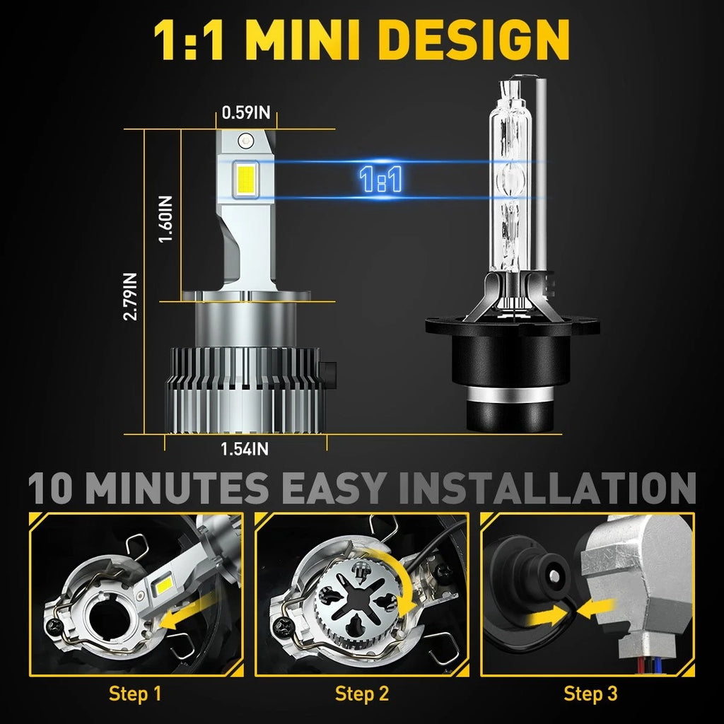 LED Headlight Kit for D4S D4R (2000–2023)