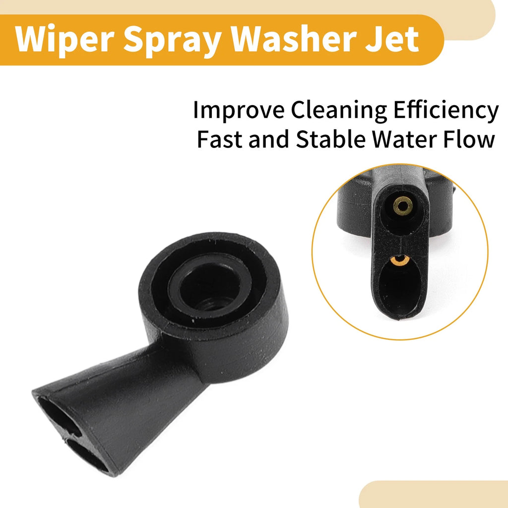 Set of 2 Front Windshield Washer Nozzles for Audi A6 (2016–2020), Q8 (2020) Black